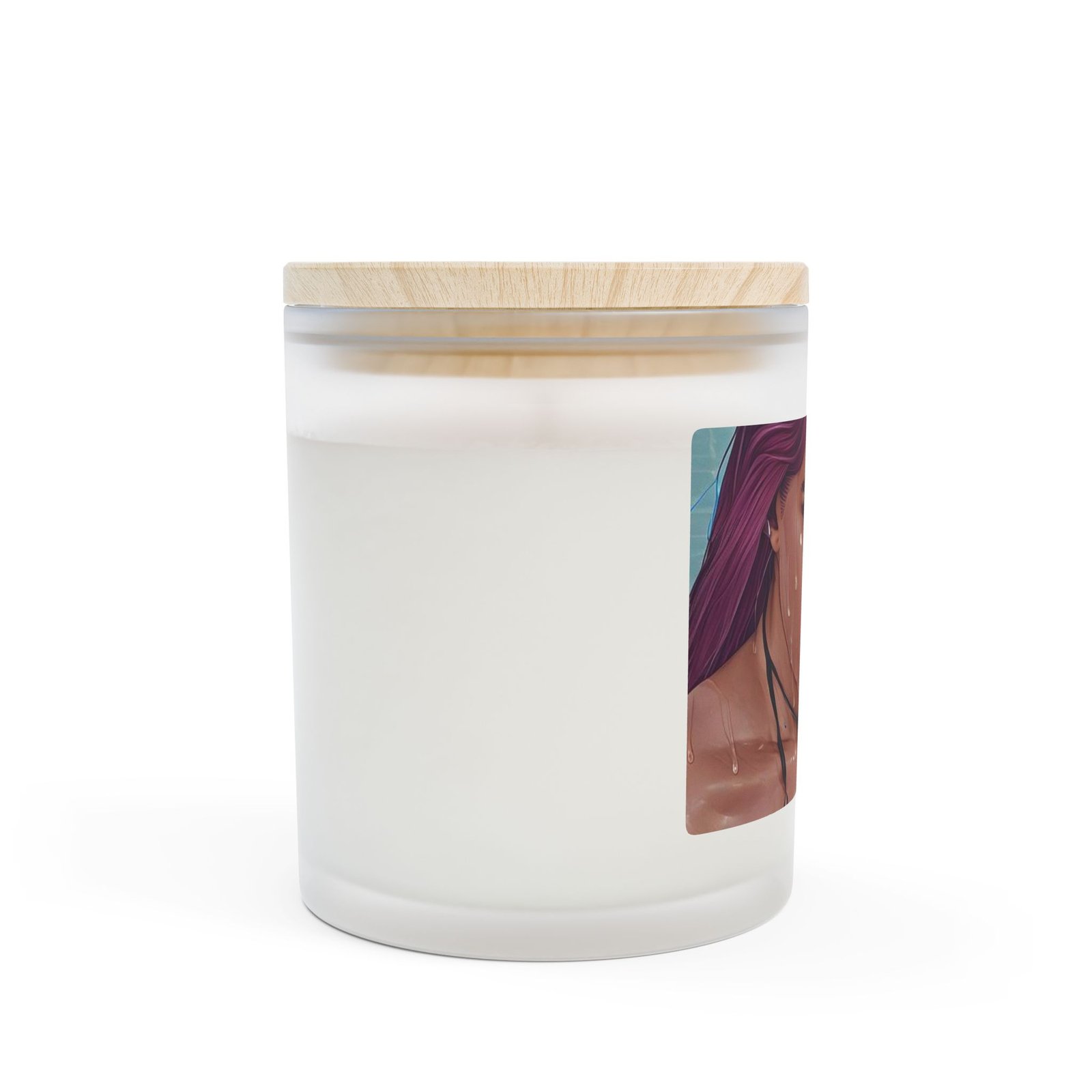 Cyberpunk Purple Sweat Girl #2 Frosted Glass Candle — 11oz Scented - Image 2