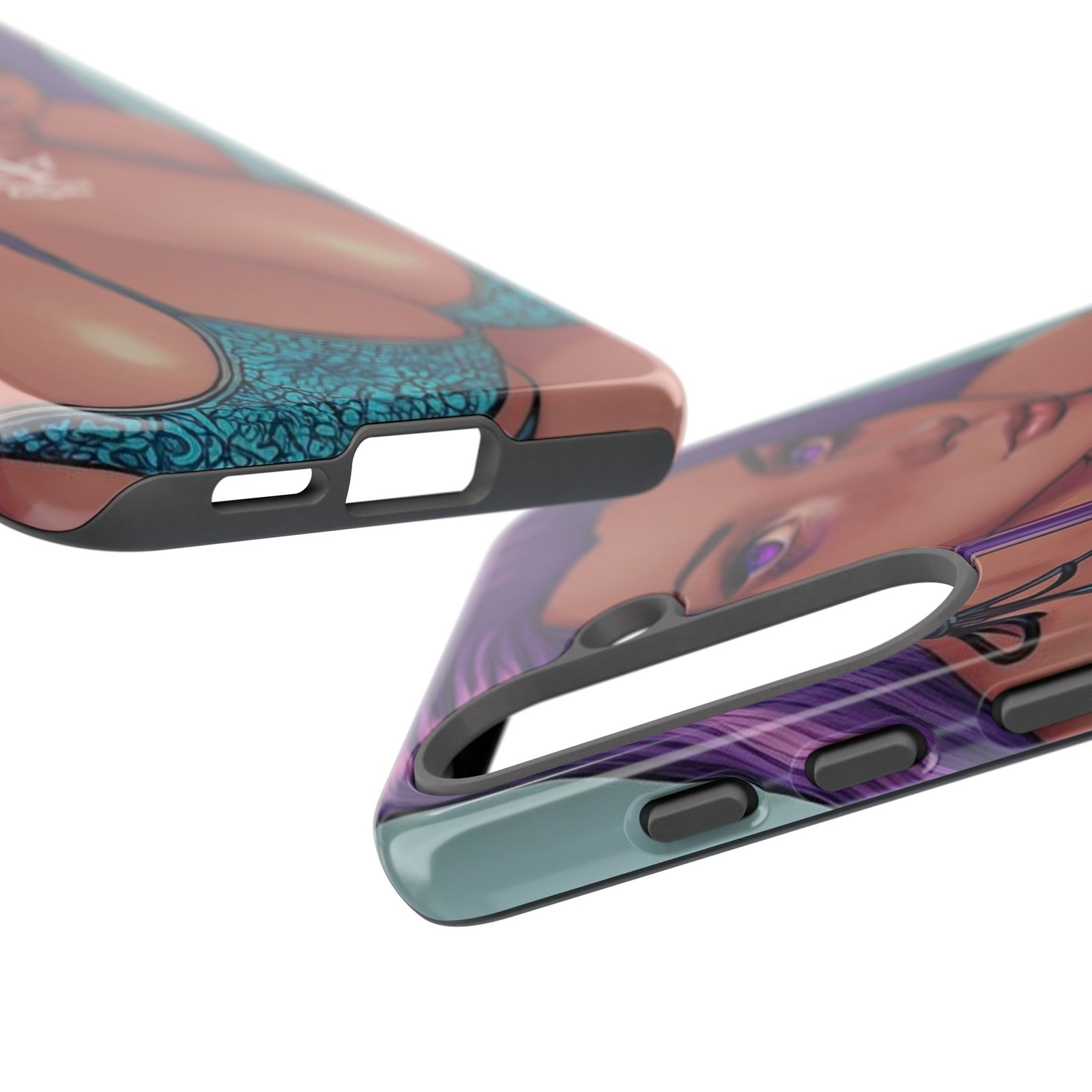 Cyberpunk Bikini Girl #1 Phone Case – Purple Hair Neon Art Cover - Image 5