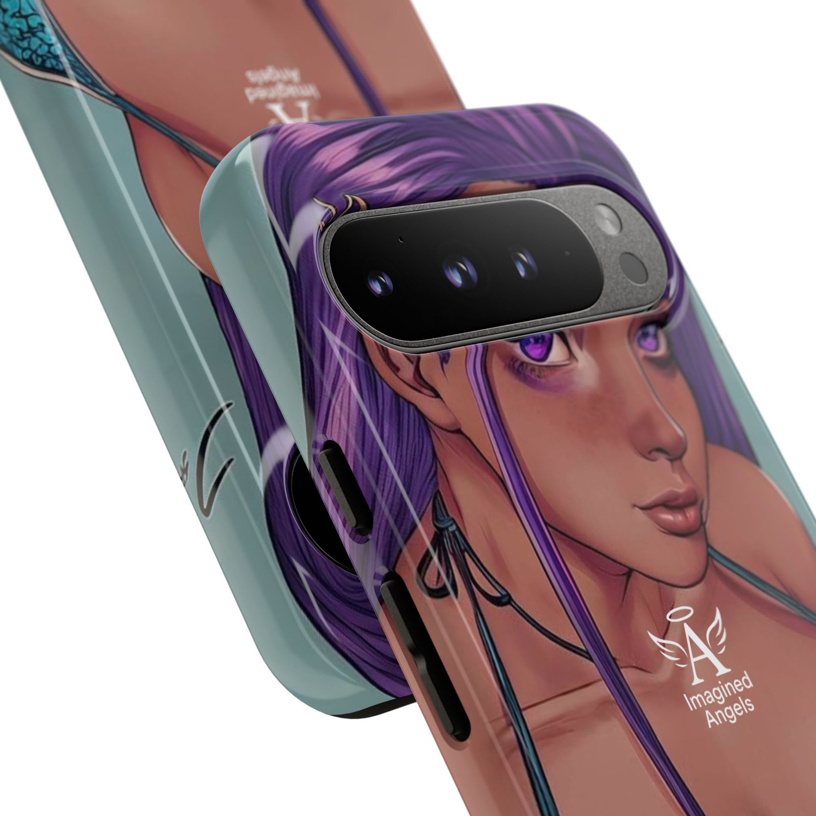 Cyberpunk Bikini Girl #1 Phone Case – Purple Hair Neon Art Cover - Image 2